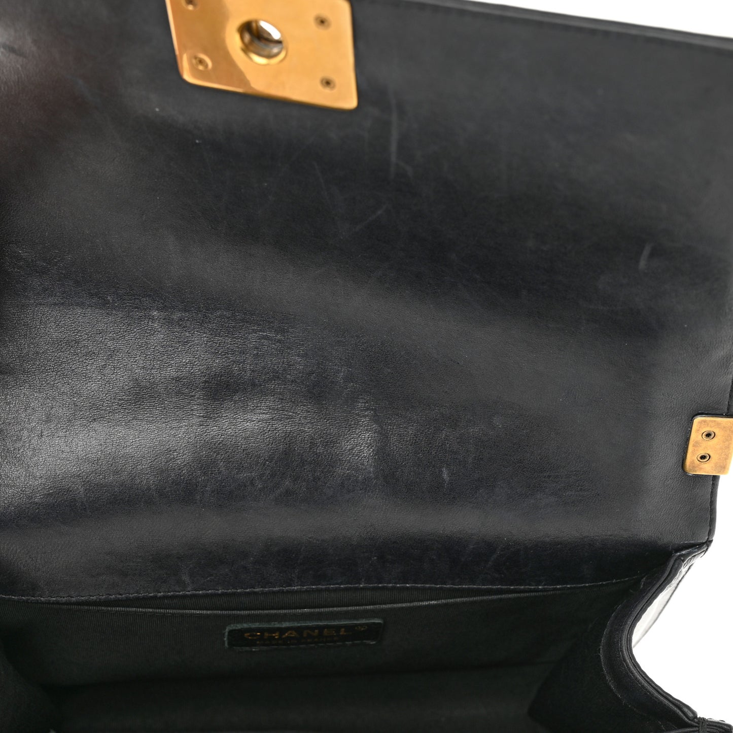 Calfskin Quilted Medium Boy Flap Black