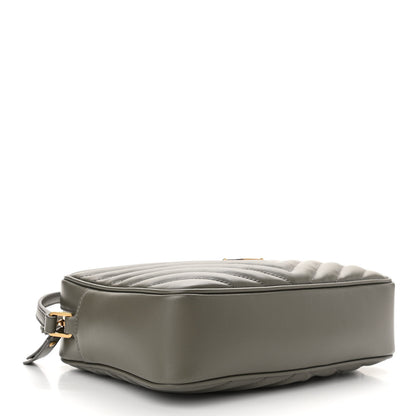 Saint Laurent Calfskin Matelasse Monogram Lou Camera Bag Grey Kaki 3 of 9
