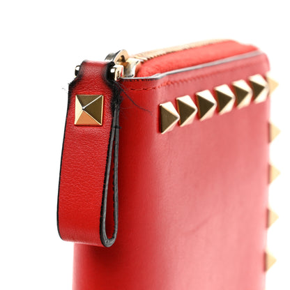 Valentino Garavani Nappa Rockstud Zip Around Wallet Deep Orange 9 of 9