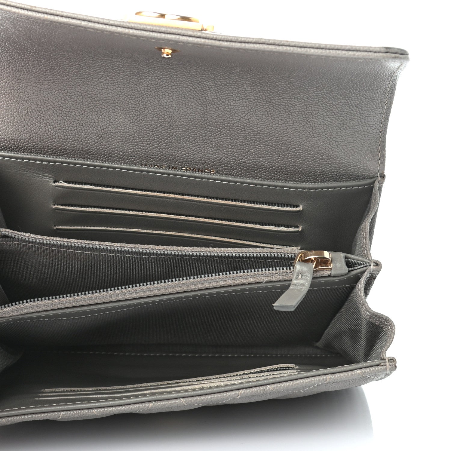 Chanel Caviar Quilted Medium Boy Flap Wallet Grey 5 of 12