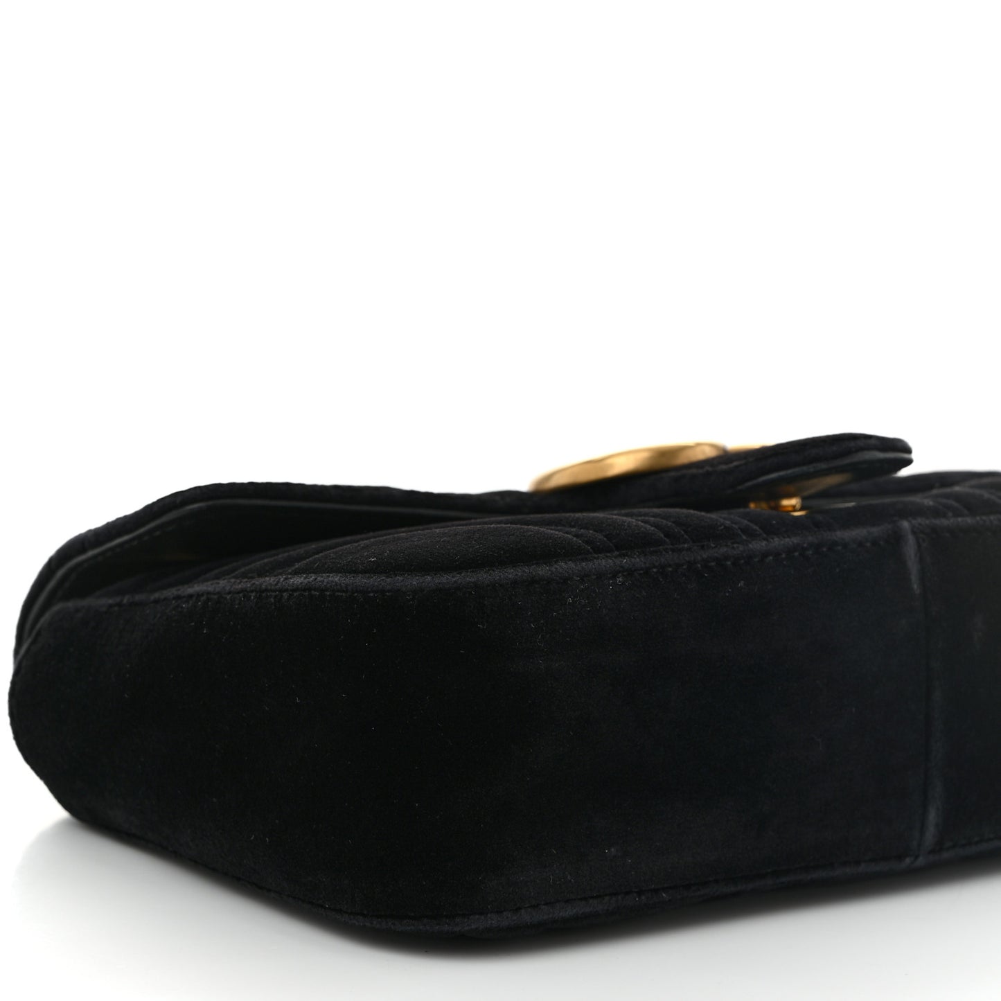 Velvet Matelasse Mini GG Marmont Shoulder Bag Black