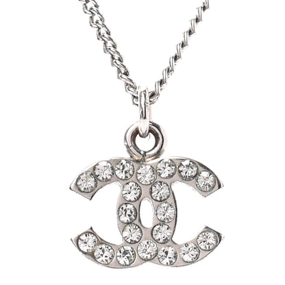 Chanel Crystal CC Necklace Silver 4 of 5