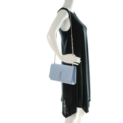 Saint Laurent Grain De Poudre Medium Classic Monogram Kate Satchel Sky Blue 2 of 8