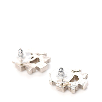 Chanel Swarovski Crystal CC Earrings Silver 3 of 5