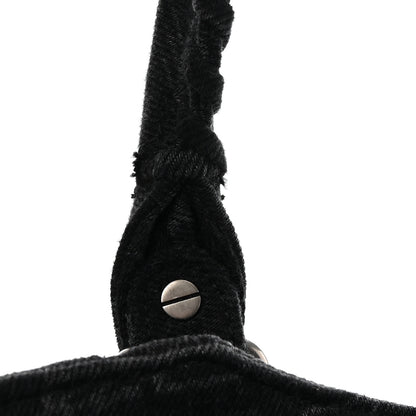 Balenciaga Washed Denim BB Monogram Neo Cagole City Handbag Black 12 of 13