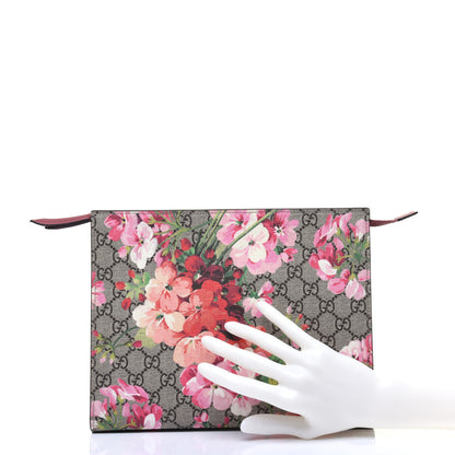 Gucci GG Supreme Monogram Blooms Large Cosmetic Case Beige Multicolor Dry Rose 2 of 12
