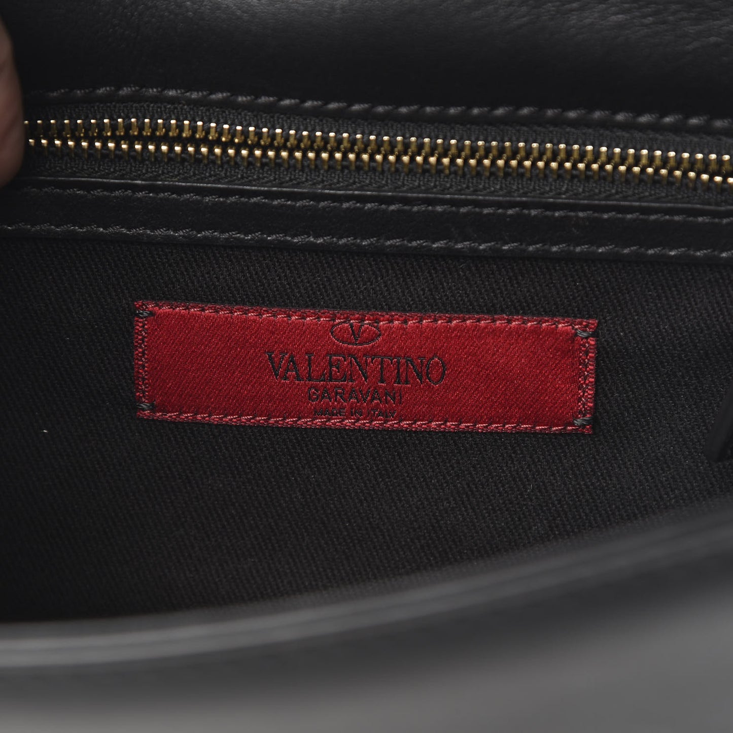 Vitello Small Glam Lock Rockstud Flap Black