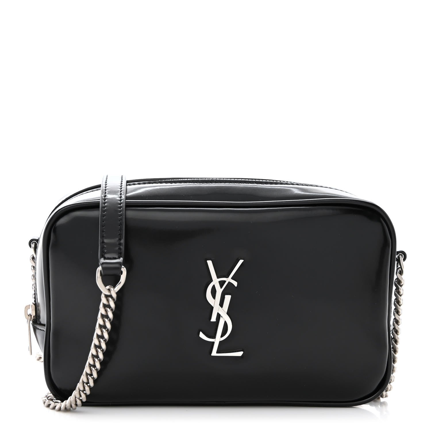 Saint Laurent Shiny Calfskin Monogram Mini Lou Camera Bag Black 1 of 10