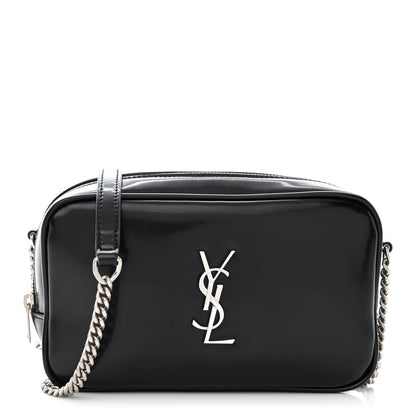Saint Laurent Shiny Calfskin Monogram Mini Lou Camera Bag Black 1 of 10