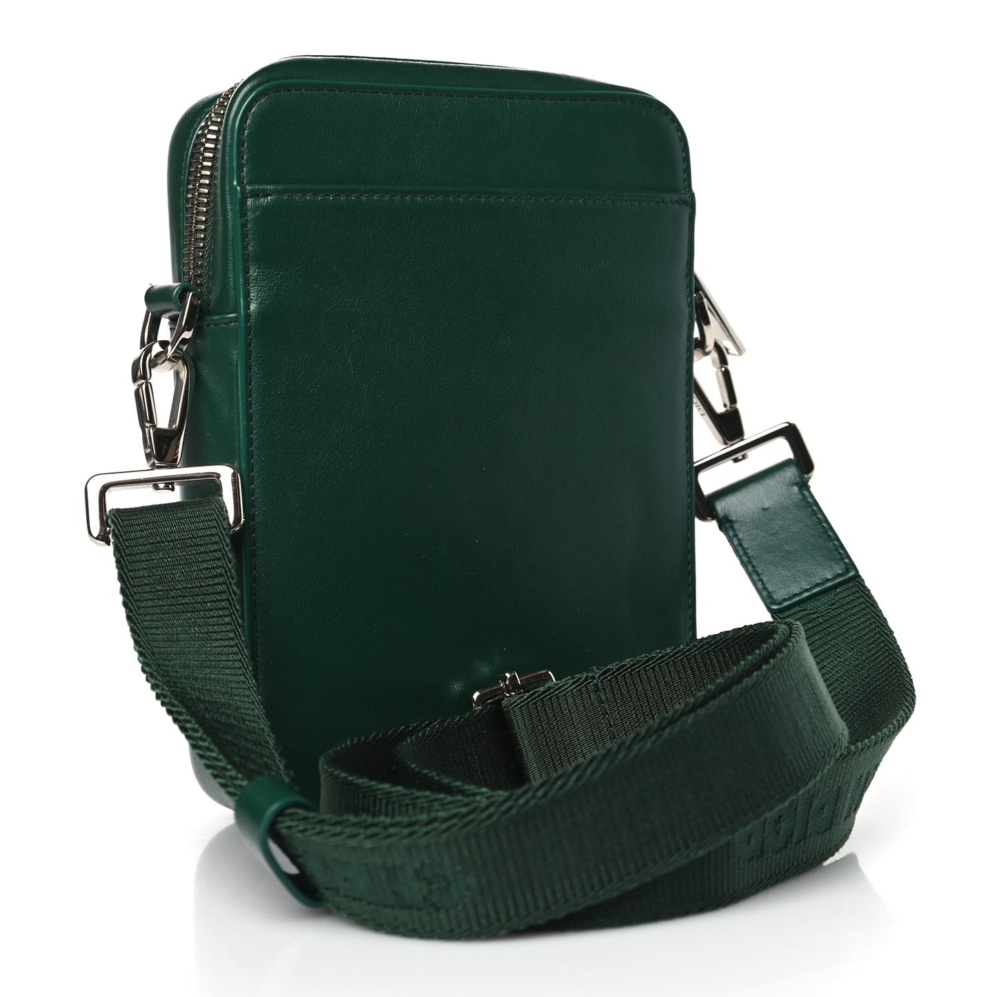 Calfskin Oblique Galaxy Perforated World Tour Messenger Pouch Green White