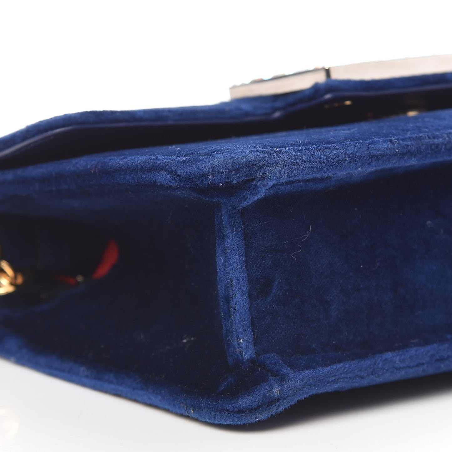 Velvet Crystal Square G Shoulder Bag Cobalt Blue
