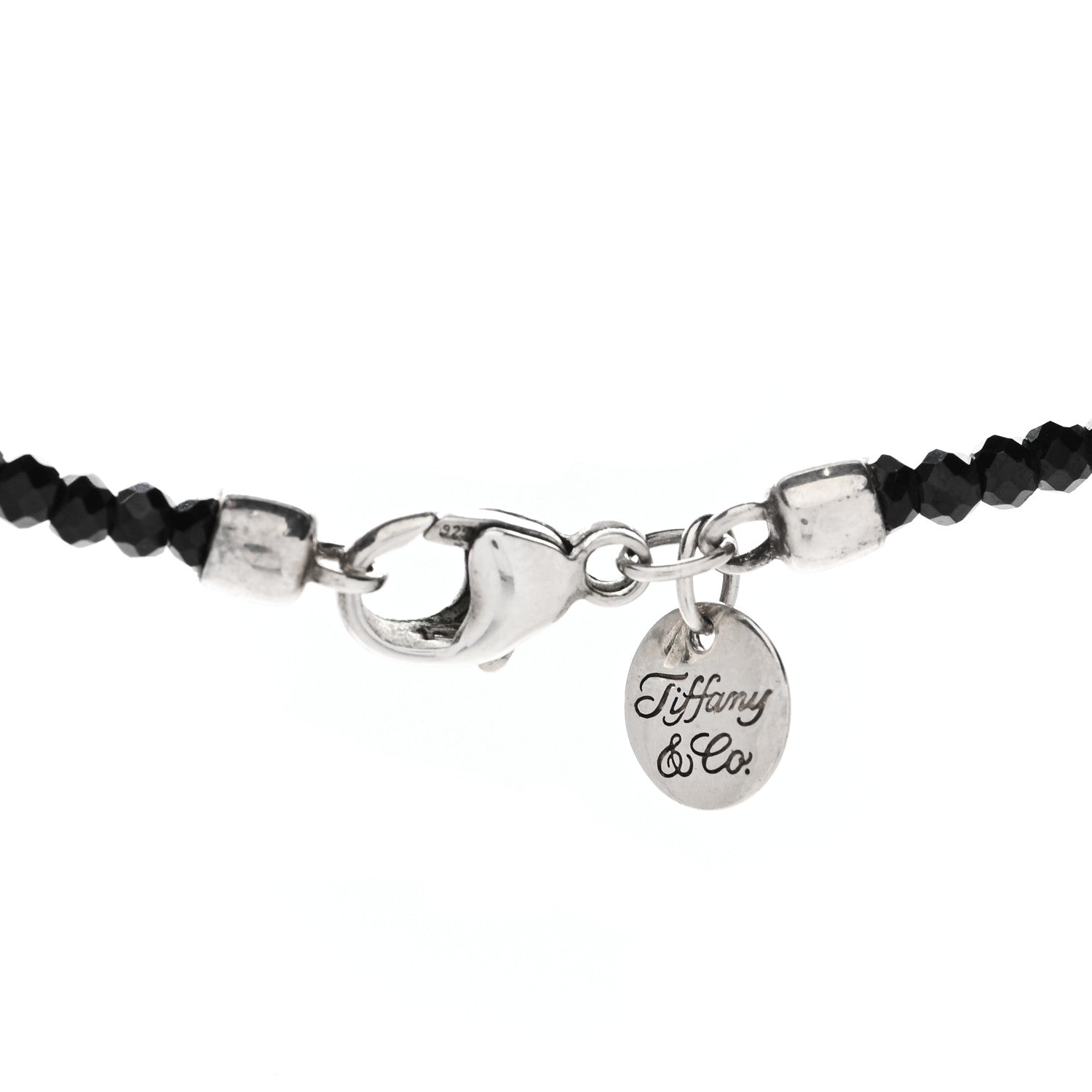 Tiffany Sterling Silver Black Spinel Ziegfeld Bead Necklace