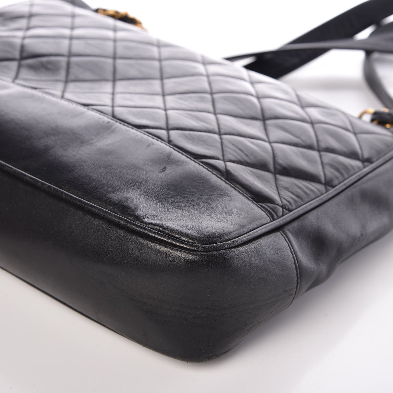 Chanel Lambskin Quilted Shopping Tote Black 15 of 16