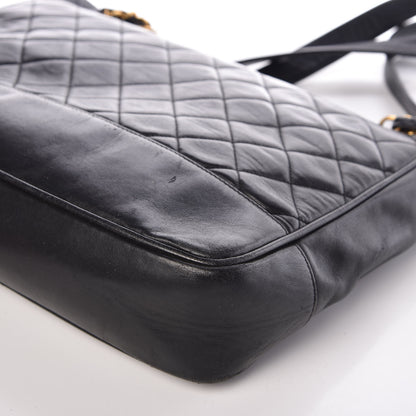 Chanel Lambskin Quilted Shopping Tote Black 15 of 16