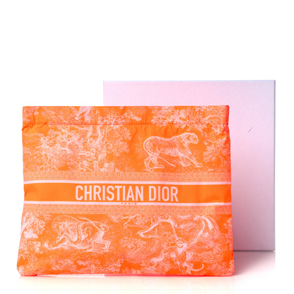 Christian Dior Embroidered Toile De Jouy Diortravel Zipped Pouch Orange 11 of 11