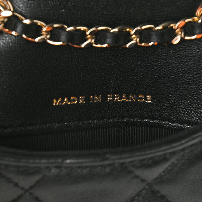 Chanel Lambskin Quilted Mini Flap Belt Bag Black 6 of 9