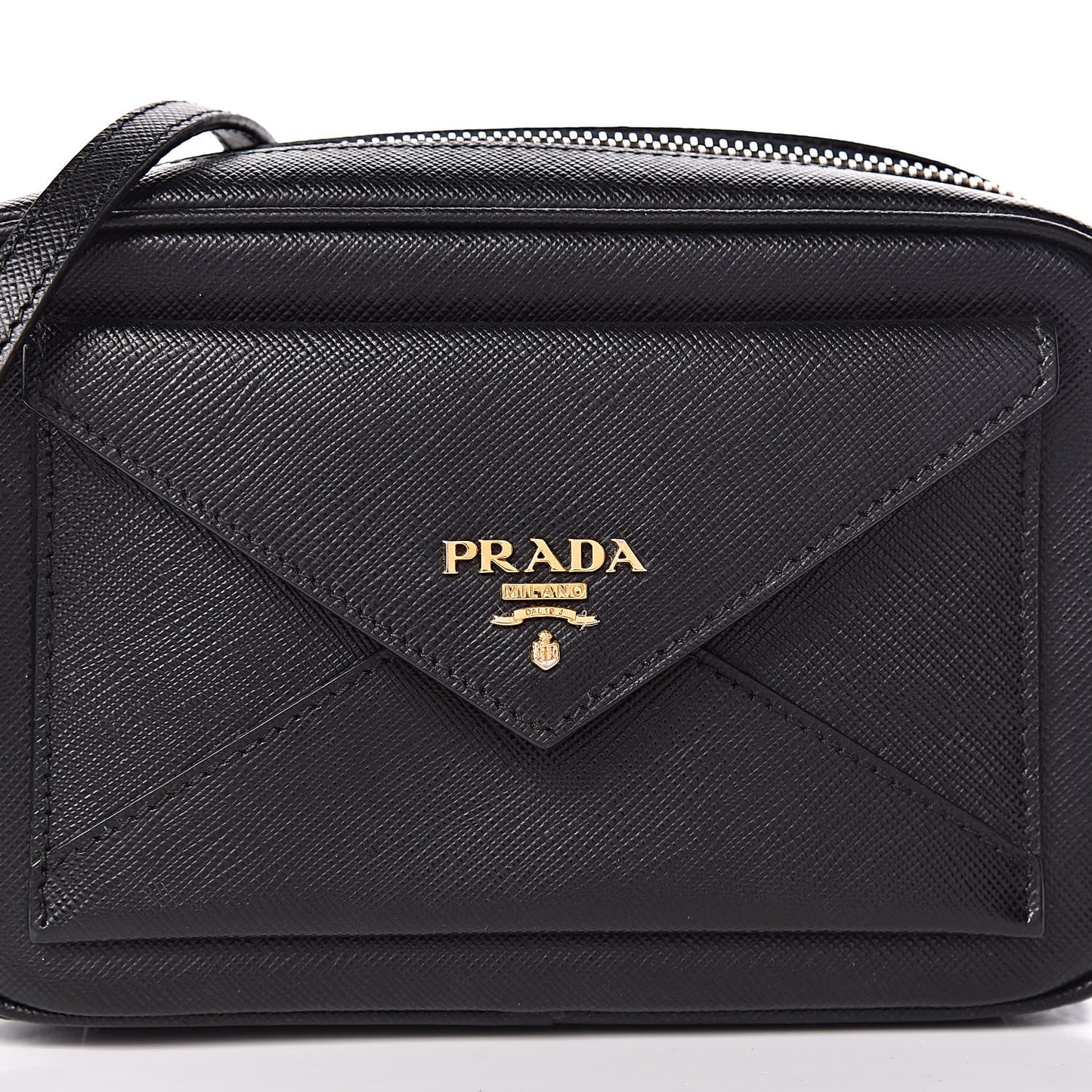 Saffiano Small Camera Crossbody Bag Black