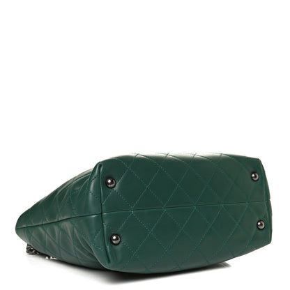 Chanel Calfskin Quilted Large Shopping In Chains Tote Green 4 of 14