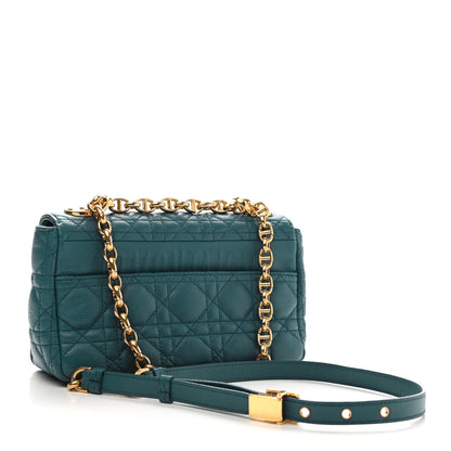 Christian Dior Lambskin Cannage Small Caro Bag Deep Ocean 3 of 14