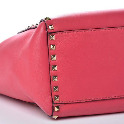 Valentino Garavani Vitello Rockstud Double Handle Tote Deep Rose 8 of 9