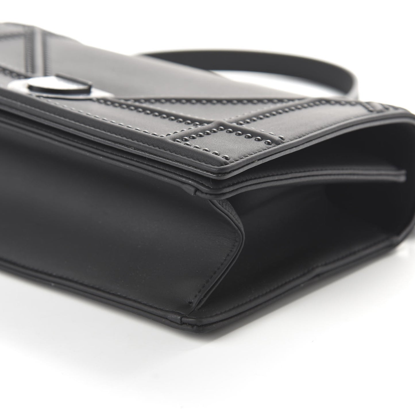 Ultra Matte Calfskin Studded Medium Diorama Flap Bag Black