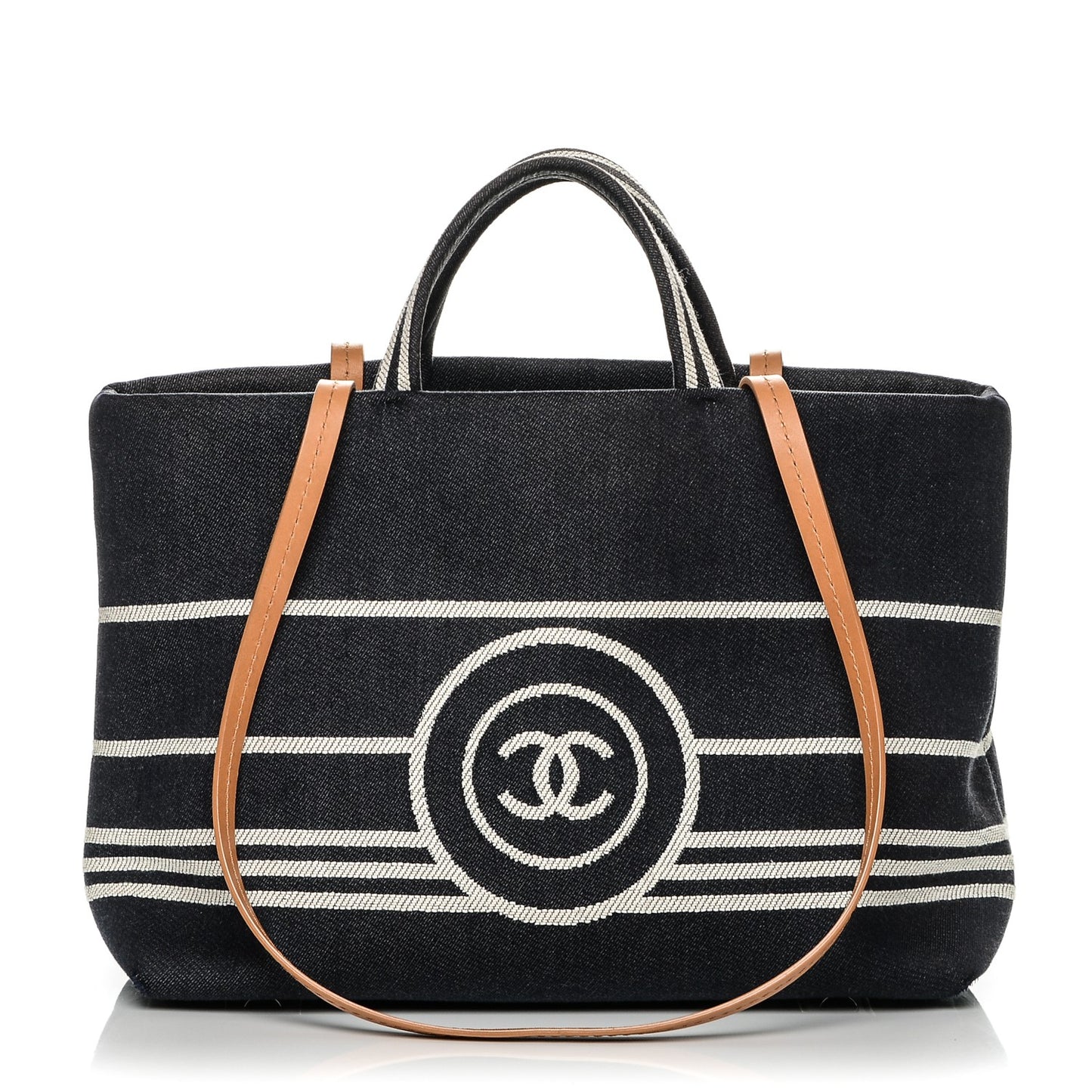 Denim Large Shopping Tote Black
