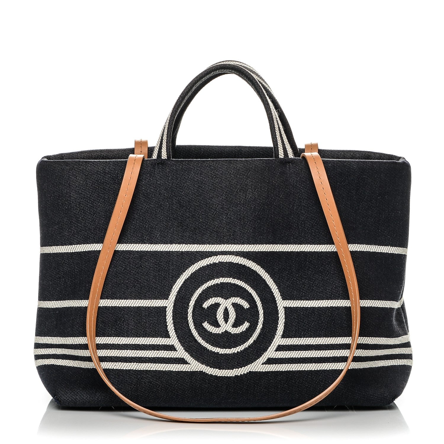 Chanel Denim Large Shopping Tote Black 1 of 7