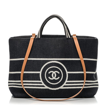 Chanel Denim Large Shopping Tote Black 1 of 7