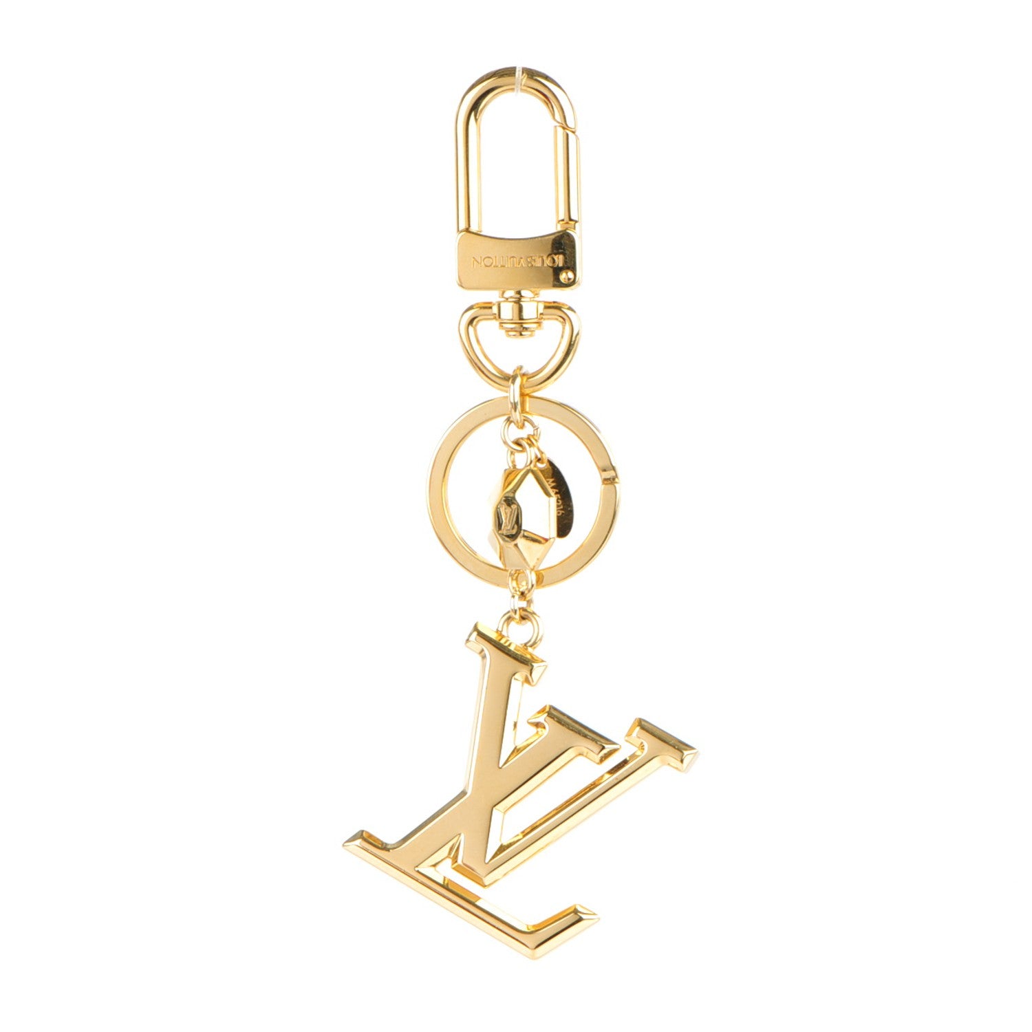 Louis Vuitton LV Facettes Bag Charm Key Holder Gold 1 of 5