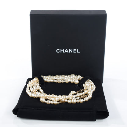 Chanel Irregular Pearl CC Long Necklace Light Gold 5 of 6