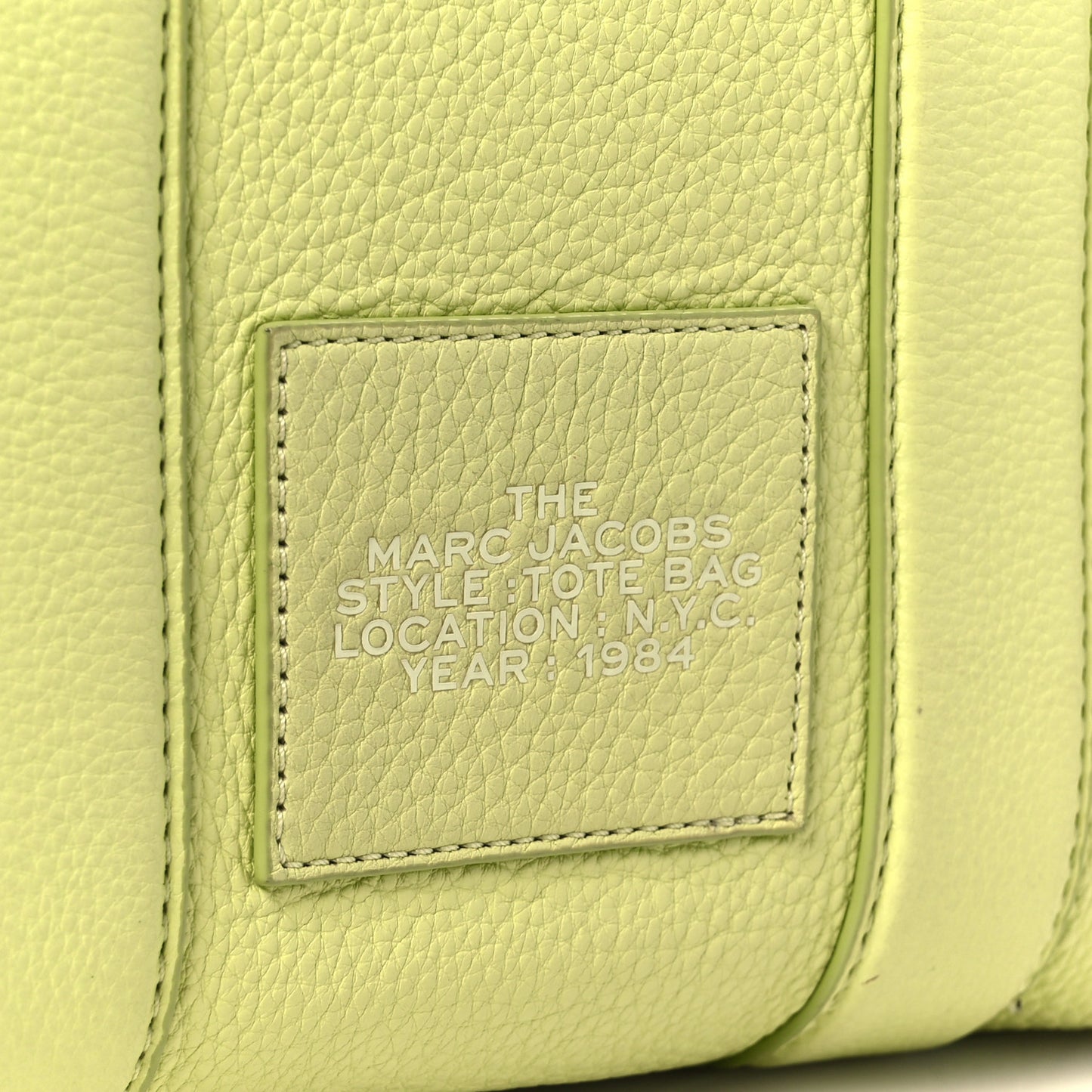 Grained Calfskin Small The Tote Bag Limoncello