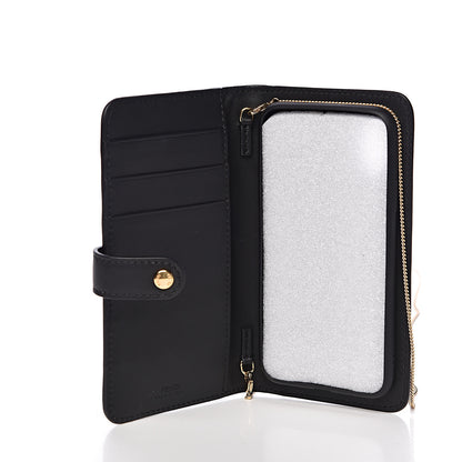 Fendi Vitello Century Glazed Fabric FF 1974 Baguette IPhone X Crossbody Black Mogano Panna 5 of 11