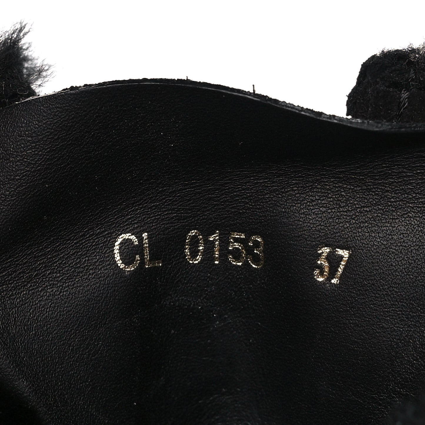 Suede Fur Tall Boots 37 Black