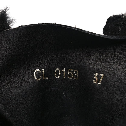 Louis Vuitton Suede Fur Tall Boots 37 Black 7 of 9