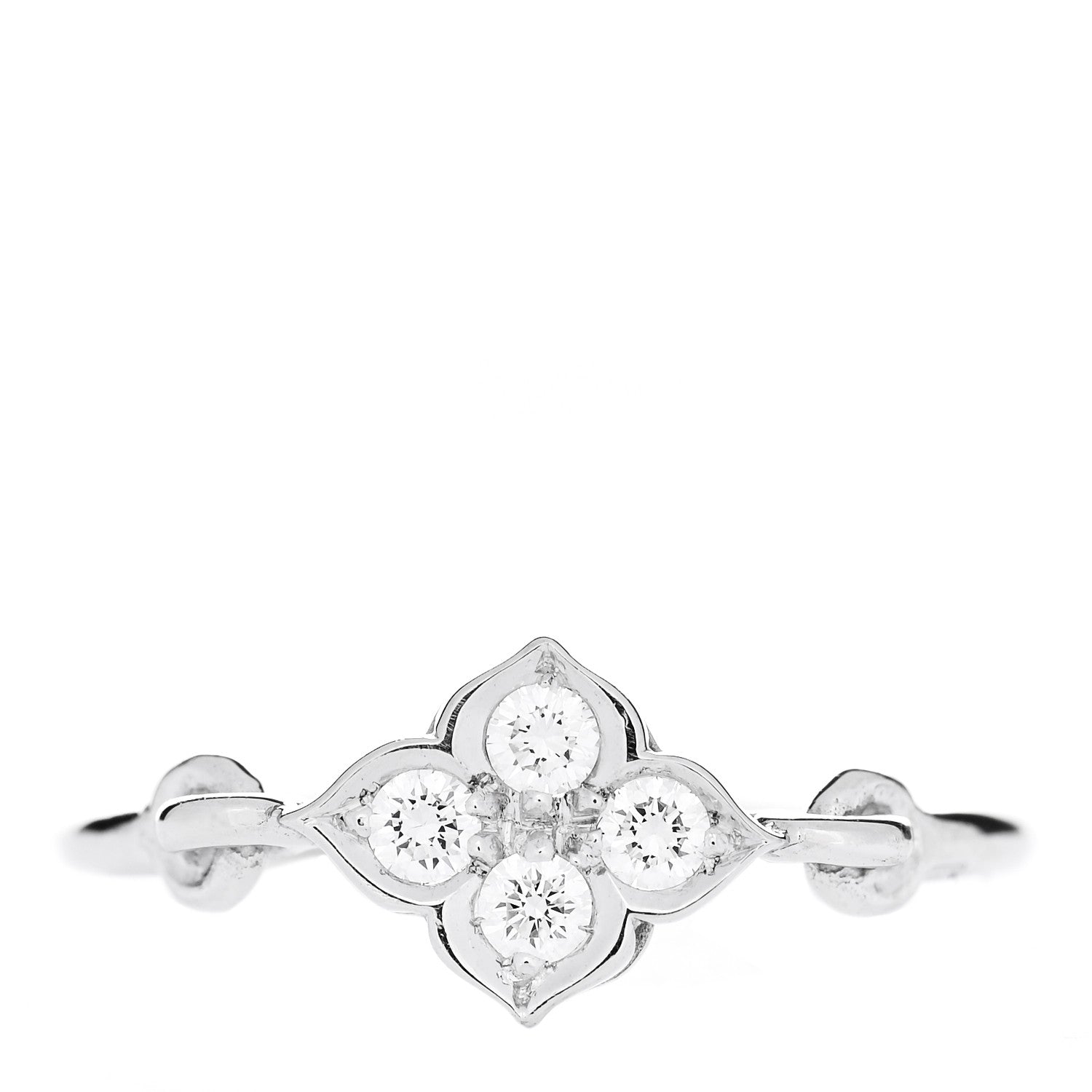 Cartier 18K White Gold Diamond Hindu Floral Ring 47 4 1 of 5