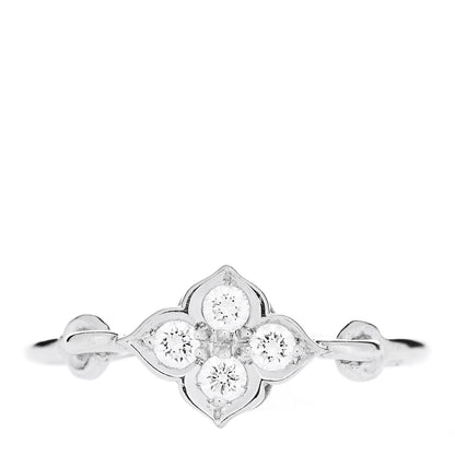 Cartier 18K White Gold Diamond Hindu Floral Ring 47 4 1 of 5