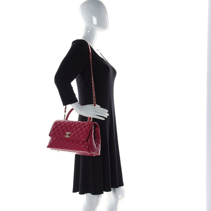 Chanel Caviar Quilted Small Coco Handle Flap Dark Pink 2 of 11