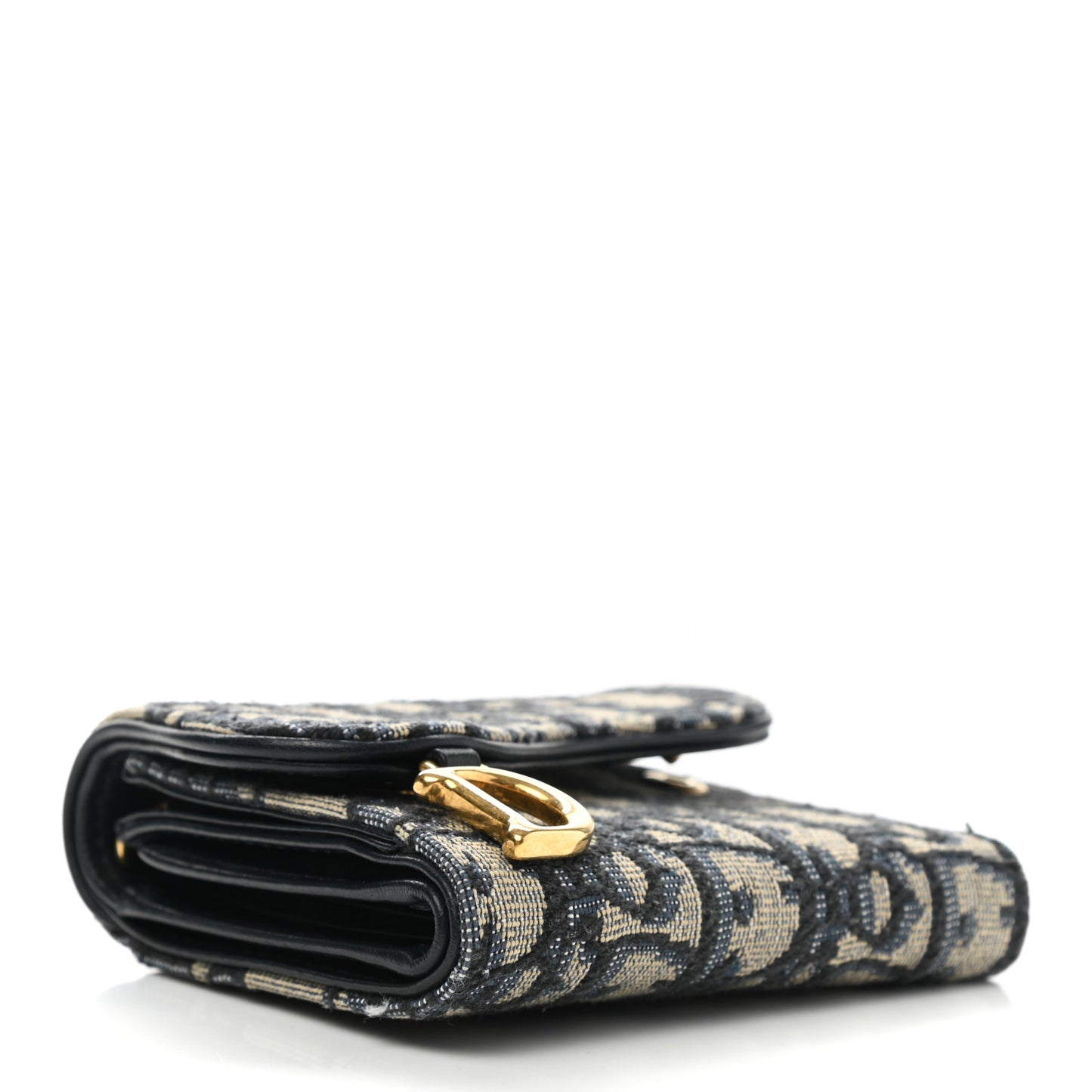 Oblique Saddle Lotus Wallet Blue
