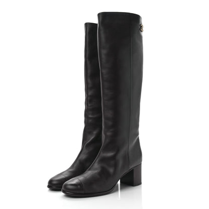 Chanel Calfskin CC High Boots 40.5 Brown 3 of 8