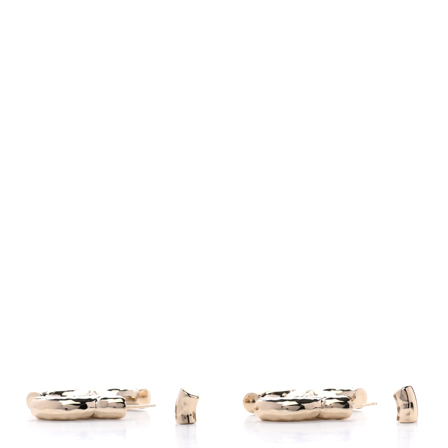 Metal Large CC Earrings Light Gold