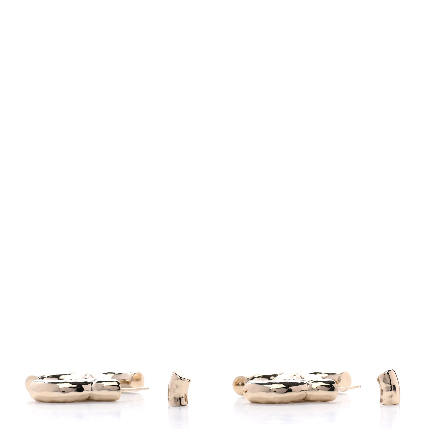 Chanel Metal Large CC Earrings Light Gold 3 of 4
