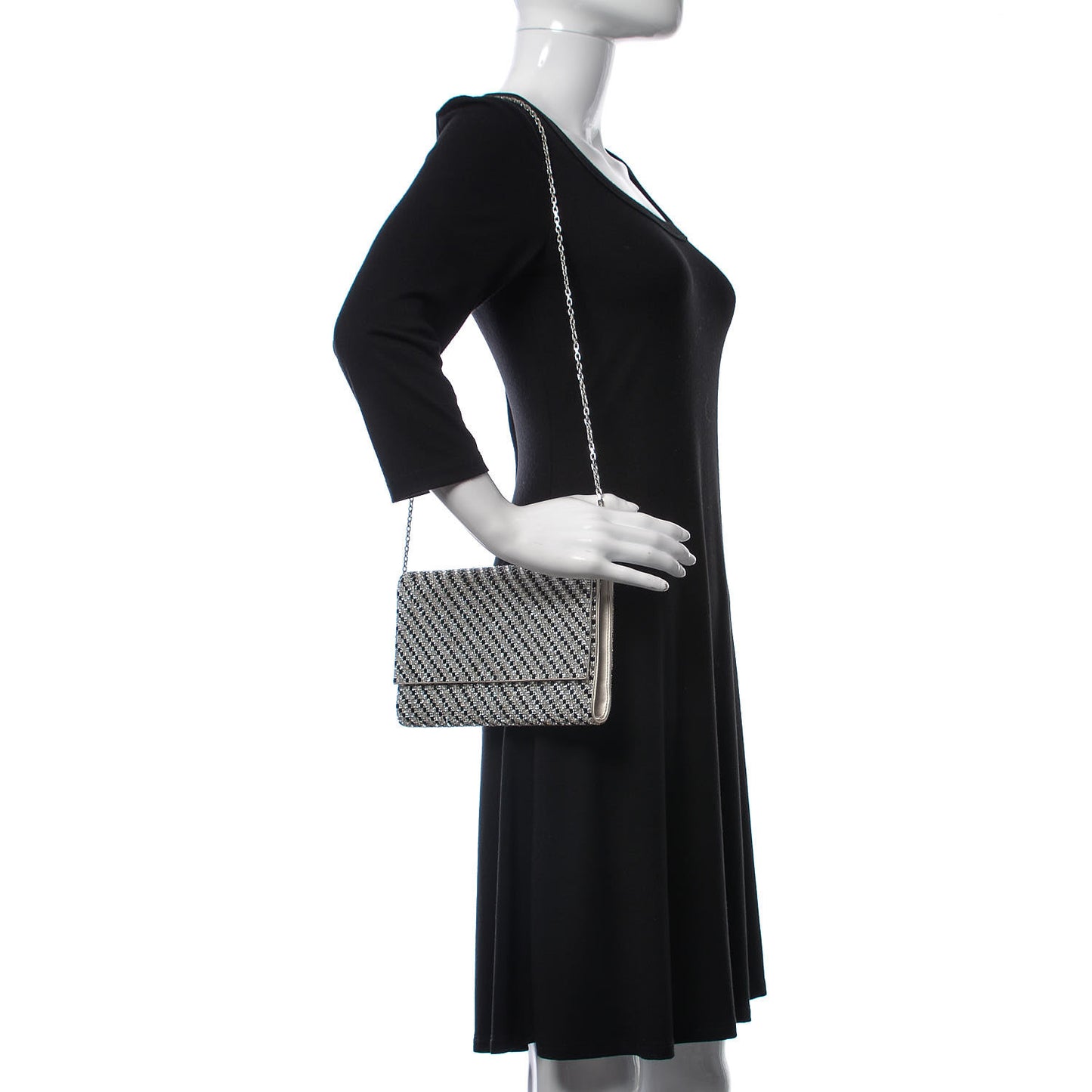 Swarovski Crystal Ritz Fizz Clutch Silver Black