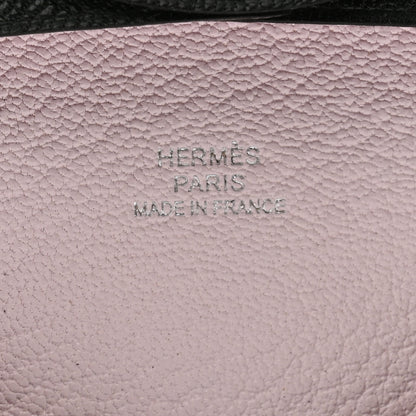 Hermes Chevre Mysore Bastia Verso Coin Purse Black Mauve Pale 6 of 8