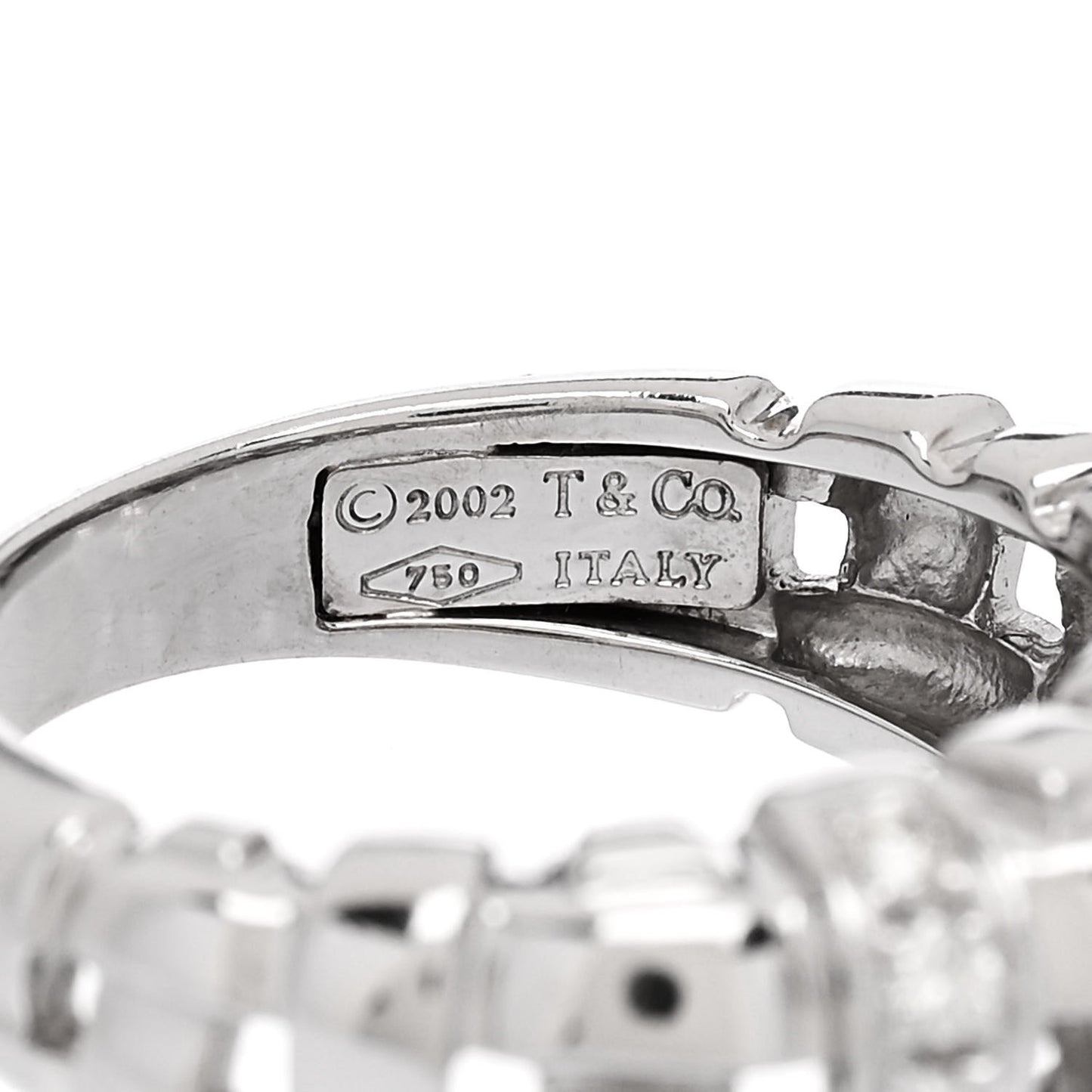18K White Gold Diamond Vannerie Weave Ring 50 5.5