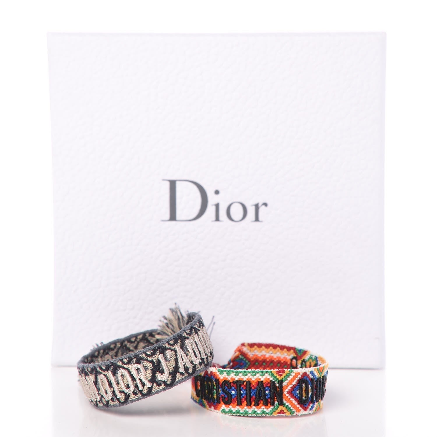 Christian Dior Woven Cotton J'Adior Friendship Bracelet Set 10 of 10