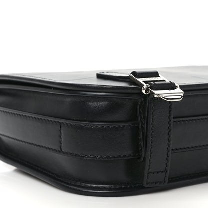 Burberry Calfskin Embossed Check Messenger Bag Black 7 of 8