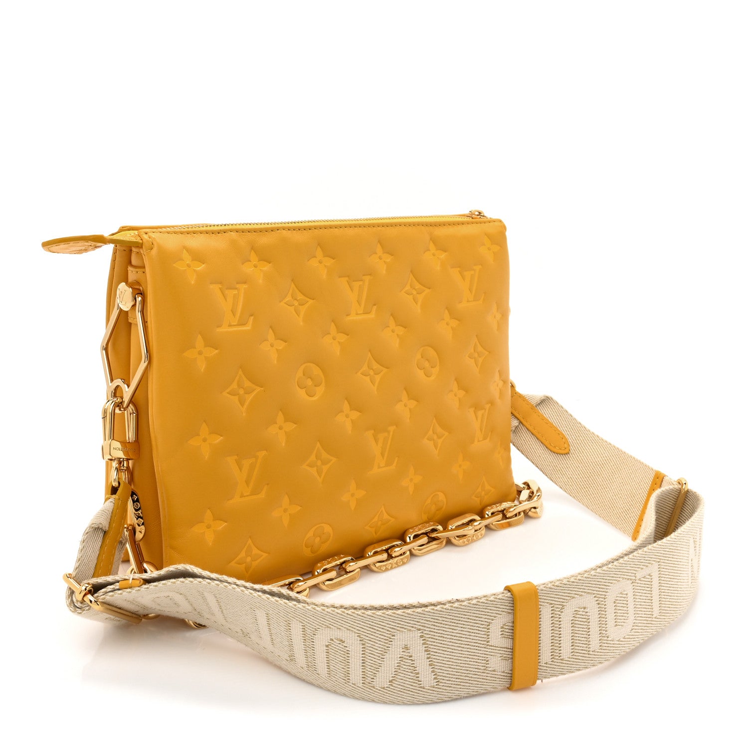 Louis Vuitton Lambskin Embossed Monogram Coussin PM Sunflower 3 of 12