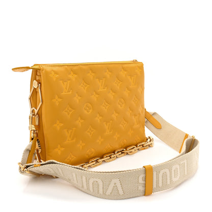 Louis Vuitton Lambskin Embossed Monogram Coussin PM Sunflower 3 of 12