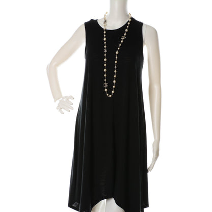 Chanel Crystal Pearl CC Long Necklace Silver 2 of 5
