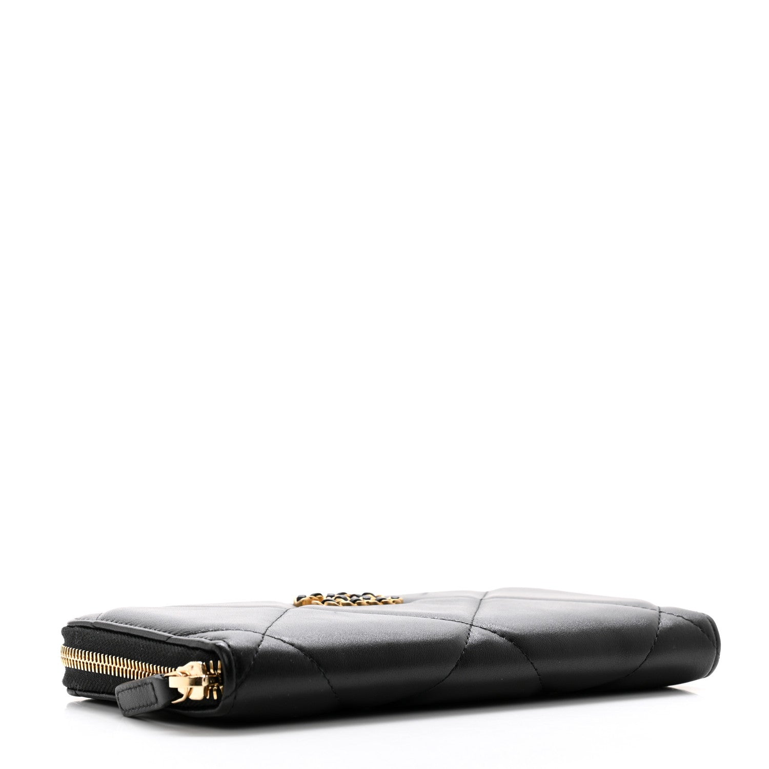Chanel Lambskin Quilted 19 Long Zipped Around Wallet Black 4 of 11